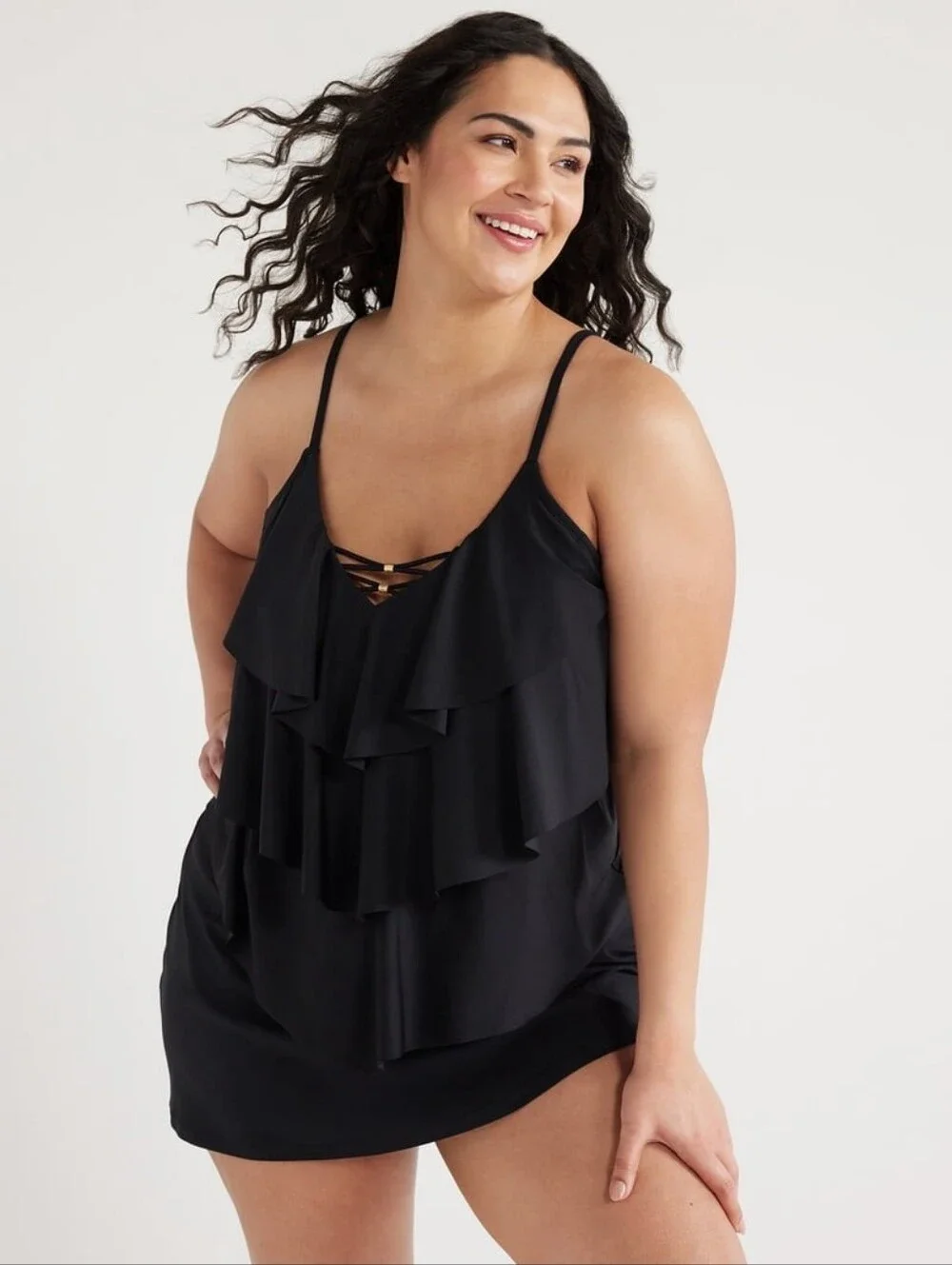 Time & Tru Black Swim Skort BottomsWomens Size 2X (20W-22W)